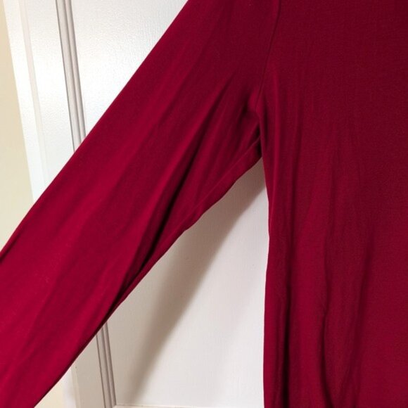 NWOT Lauren Ralph Lauren Deep Red Long Sleeve Top Size L - Picture 3 of 4